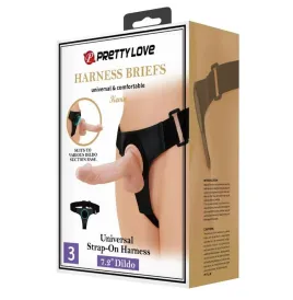 PRETTY LOVE - IMBRAGATURA SLIP UNIVERSALE CON DILDO KEVIN 19 CM NATURALE