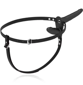 FETISH SUBMISSIVE HARNESS - VIBRATORE NERO A DOPPIA PENETRAZIONE