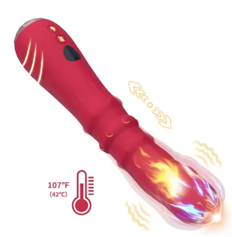 ARMONY - DILDO VIBRATORE STIMOLATORE PUNTO A TERMOREGOLABILE ROSSO