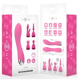 INTENSE - CHER VIBRATOR MIT 20 MUSTER UND AUSTAUSCHBAREN AUFSÄTZEN