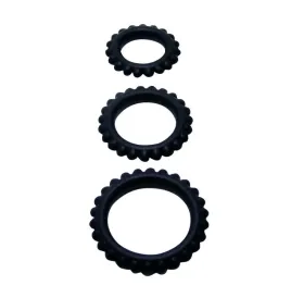 BAILE - TITAN SET 3PCS COCK RING BLACK 2.8 2.4 1.9 CM