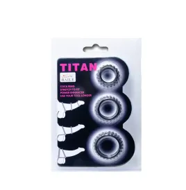BAILE - TITAN SET 3 PCS COCK RING NOIR 2.8 2.4 1.9 CM