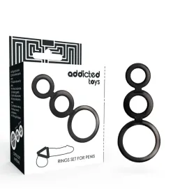 ADDICTED TOYS - SET ANILLOS PENE Y TESTÍCULOS - AHUMADO