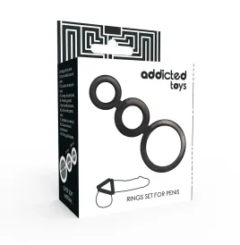 ADDICTED TOYS - SET ANILLOS PENE Y TESTÍCULOS - AHUMADO