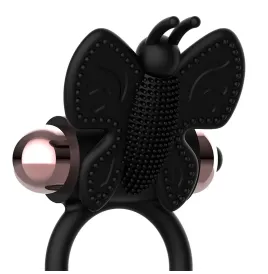 COQUETTE CHIC DESIRE - COCK RING BUTTERFLY WITH VIBRATOR BLACK- GOLD