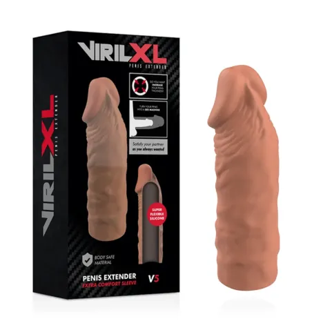 VIRILXL - ESTENSIONE DEL PENE IN SILICONE LIQUIDO V5 MARRONE