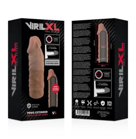 VIRILXL - EXTENSION DE PÉNIS MARRON EN SILICONE LIQUIDE V5