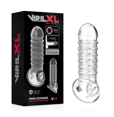 VIRILXL - ESTENSIONE E GUAINA PER PENE V15 TRASPARENTE