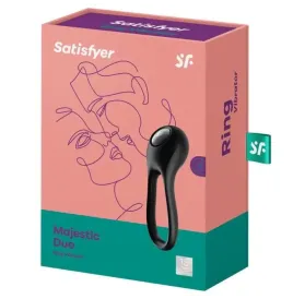 SATISFYER - MAJESTIC DUO RING VIBRATOR BLACK