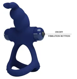 PRETTY LOVE - LUCHITO ANELLO VIBRANTE DOPPIO CONIGLIO BLU