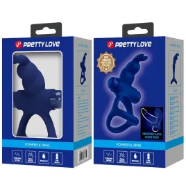 PRETTY LOVE - LUCHITO DOUBLE VIBRATING RING RABBIT BLUE