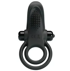 PRETTY LOVE - DOUBLE ANNEAU VIBRANT STIMULATEUR DE CLITORIS 10 VIBRATIONS NOIR