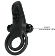 PRETTY LOVE - DOBLE ANILLO VIBRADOR ESTIMULADOR CLÍTORIS 10 VIBRACIONES NEGRO