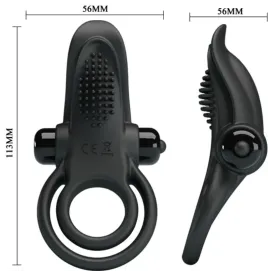PRETTY LOVE - DOPPELTER VIBRATIONSRING KLITORISSTIMULATOR 10 VIBRATIONEN SCHWARZ