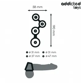 ADDICTED TOYS - ANILLO PARA EL PENE CON DIVISORES PARA TESTÍCULOS