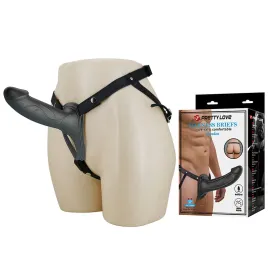 PRETTY LOVE - LANDON BLACK VIBRATING STRAP-ON