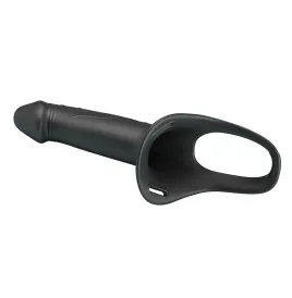 PRETTY LOVE - LANDON BLACK VIBRATING STRAP-ON