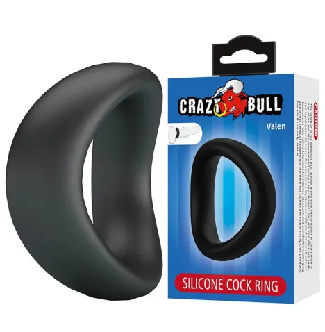 CRAZY BULL - VALEN ERGONOMIC SILICONE COCK RING BLACK