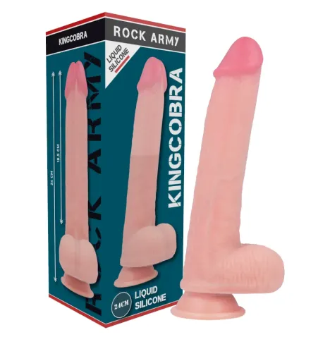 ROCKARMY - KINGCOBRA DILDO REALÍSTICO LIQUID SILICONE 24 CM -O- 4.77 CM