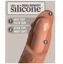 KING COCK - ÉLITE DILDO REALÍSTICO VIBRADOR and SILICONA 20.3 CM CARAMELO