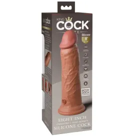 KING COCK - ELITE REALISTIC DILDO VIBRATING and SILICONE 20.3 CM CARAMEL