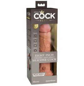 KING COCK - ELITE GODE RÉALISTE VIBRANT and SILICONE 20.3 CM CARAMEL