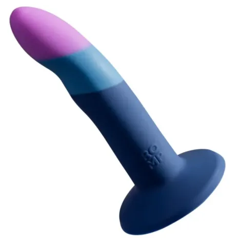 ROMP - PICCOLO ARNÉS DILDO SILICONA CON VENTOSA TRICOLOR 14 CM