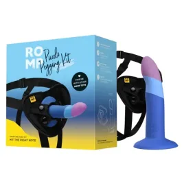 ROMP - DILDO IN SILICONE PICCOLO CON VENTOSA TRICOLORE 14 CM