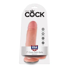KING COCK - 7 DILDO FLEISCH MIT EIER 17.8 CM