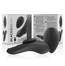 BLACKandSILVER - PRESTON WIEDERAUFLADBARER SILIKON-VIBRATOR-PANTIE SCHWARZ