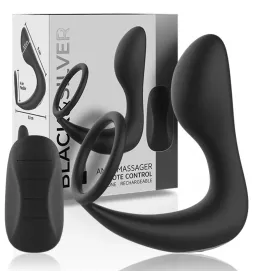 BLACKandSILVER - ANALMASSAGER MIT FERNBEDIENUNG, WIEDERAUFLADBARES SILIKON SCHWARZ