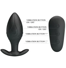 PRETTY LOVE - VIBRATORE RICARICABILE PLUG ANALE REGINA NERO