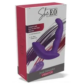 SHE.E.O - ESTIMULADOR ANAL VIBRADOR ROTATIVO CON CONTROL REMOTO MORADO