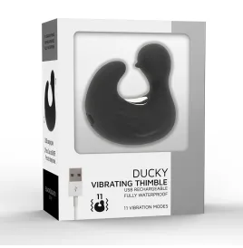 BLACKandSILVER - DUCKYMANIA RECHARGEABLE SILICONE STIMULATING DUCK THIMBLE