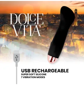 DOLCE VITA - RECHARGEABLE VIBRATOR ONE BLACK 7 SPEED