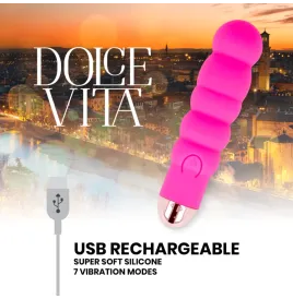 DOLCE VITA - VIBRADOR RECARGABLE SIX ROSA 7 VELOCIDADES
