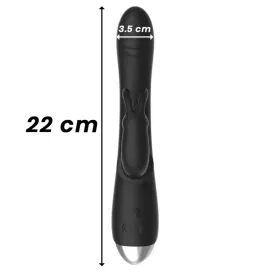 BLACKandSILVER - DJ. STIMOLATORE CONIGLIO IN SILICONE RICARICABILE ADAM NERO