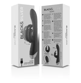 BLACKandSILVER - DJ. ADAM RECHARGEABLE SILICONE RABBIT STIMULATOR BLACK