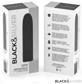 BLACK and SILVER - GERI USB RICARICABILE VIBRANTE BULLET 8 VIBRAZIONI NERO 10 X 2,2 CM