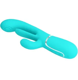 PRETTY LOVE - SHANIA TRIPLE RABBIT VIBRATEUR MULTIFONCTION 3 EN 1 BLEU