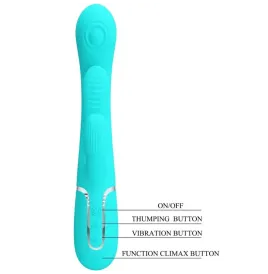 PRETTY LOVE - SHANIA TRIPLE RABBIT MULTIFUNKTIONSVIBRATOR 3 IN 1 BLAU