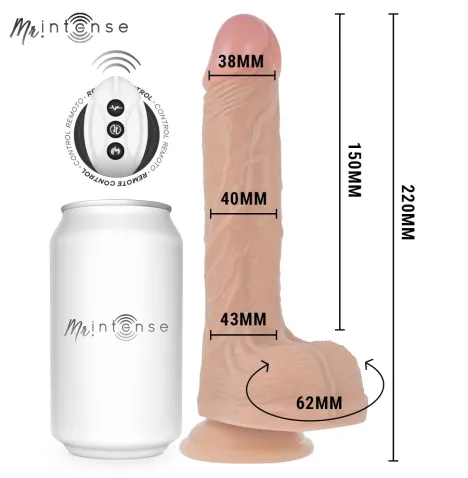 MR INTENSE - BALDWIN REALISTIC MULTIFUNCTIONAL WITH VIBRATION, UP AND DOWN REMOTE CONTROL, 22 CM - OR - 4 CM
