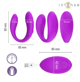 INTENSE - NORA ESTIMULADOR DE PINZA CON VIBRACIÓN MORADO