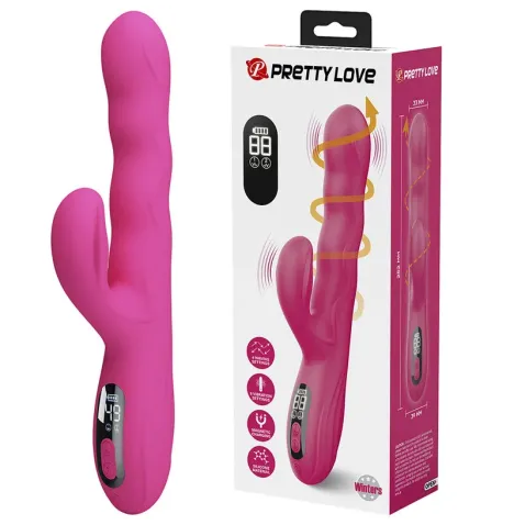 PRETTY LOVE - WINTERS MULTIFUNKTIONS-HASENVIBRATOR MIT LED-ANZEIGE, PINK