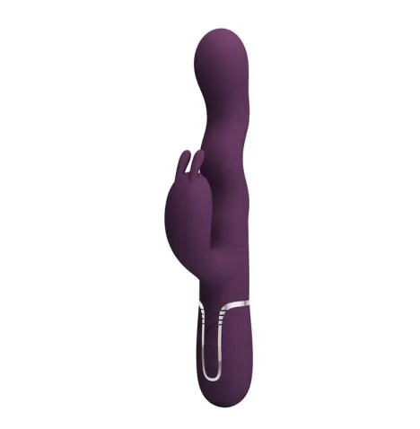PRETTY LOVE - VIBRATORE A FORMA DI CONIGLIO LOURSEN CON MOVIMENTO DI SPINTA E 7 VIBRAZIONI, RICARICABILE TRAMITE USB, VIOLA