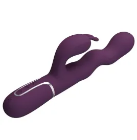 PRETTY LOVE - LOURSEN RABBIT VIBRATOR WITH THRUSTING MOTION AND 7 VIBRATIONS USB RECHARGEABLE PURPLE