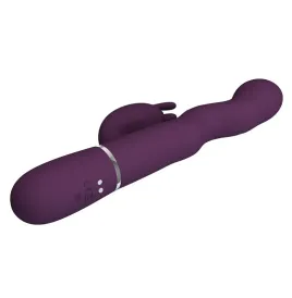 PRETTY LOVE - LOURSEN RABBIT VIBRATOR WITH THRUSTING MOTION AND 7 VIBRATIONS USB RECHARGEABLE PURPLE