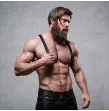 FETISH SUBMISSIVE ATTITUDE - MENS ECO-LEATHER BACK HARNESS FETISH SUBMISSIVE ATTITUDE - MENS ECO-LEATHER BACK HARNESS