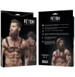 FETISH SUBMISSIVE ATTITUDE - HARNAIS DE POITRINE EN ÉCO-CUIR POUR HOMME NOIR-ROUGE FETISH SUBMISSIVE ATTITUDE - HARNAIS DE POITRINE EN ÉCO-CUIR POUR HOMME NOIR-ROUGE