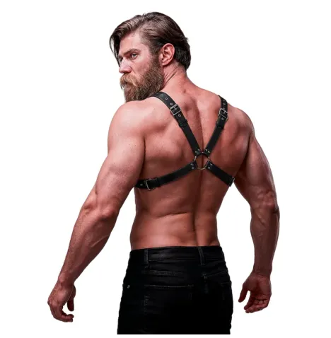 FETISH SUBMISSIVE ATTITUDE - MENS CROSS CHEST ECO-LEATHER HARNESS